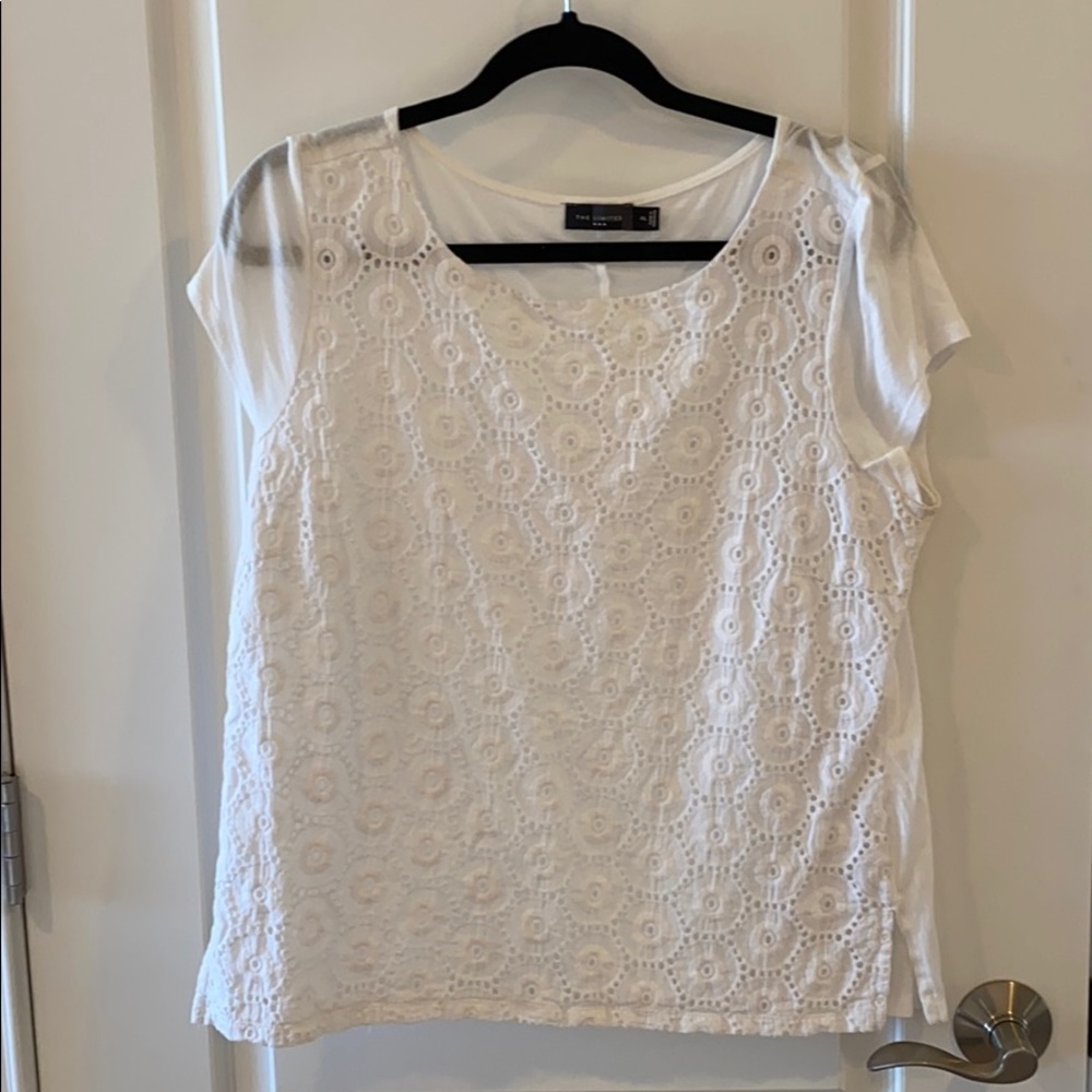 The Limited White Eyelet Shirt